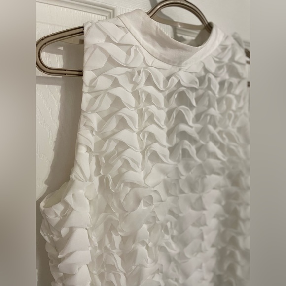 New White Ruffle Sheath Dress - Picture 2 of 4